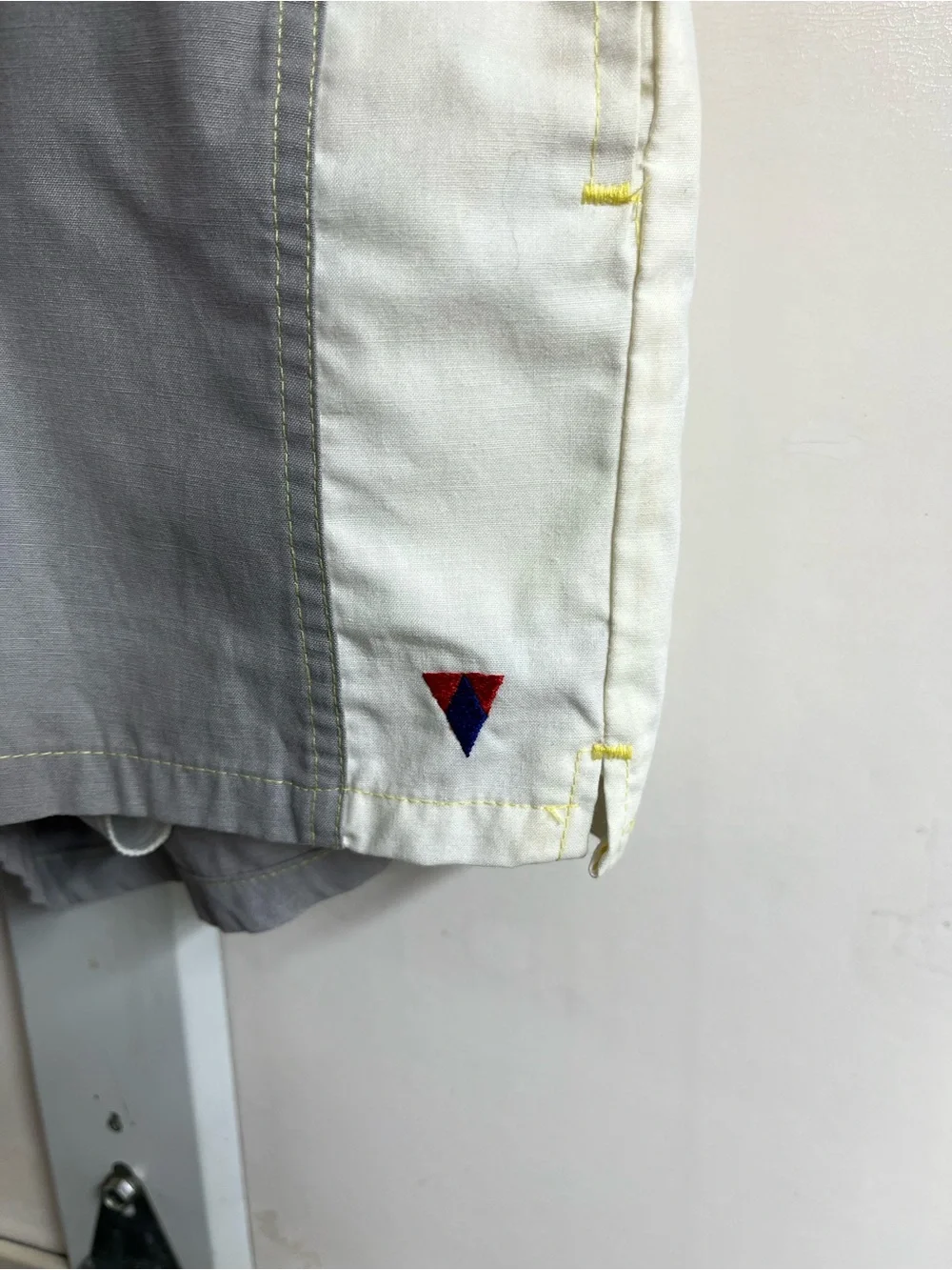 Men's Colorblock Elastic-Waist Shorts - Yellow & Gray with liner Size 36